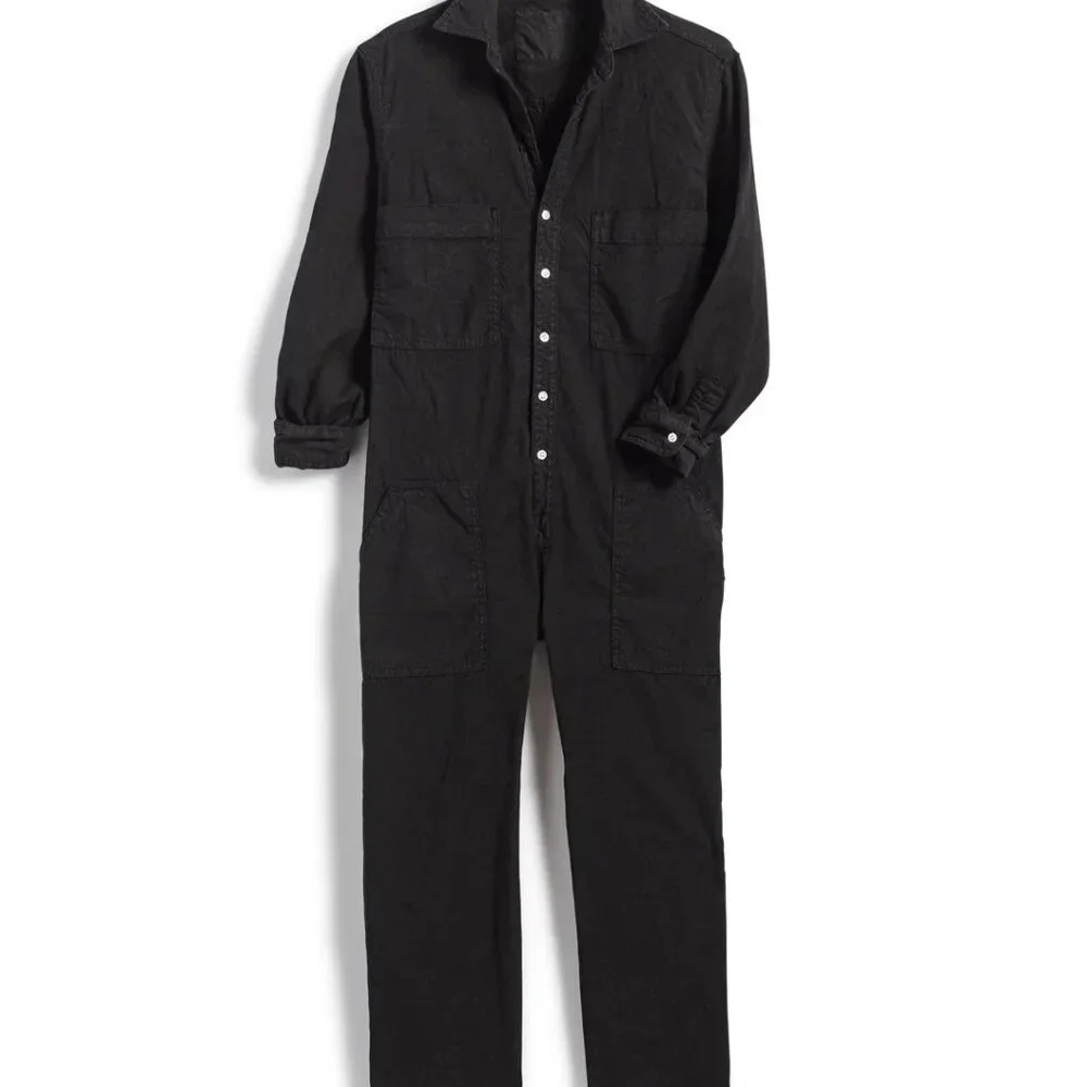 Frank & Eileen | Northern Ireland Black Performance Linen Blend Jumpsuit Medium - Picture 3 of 10